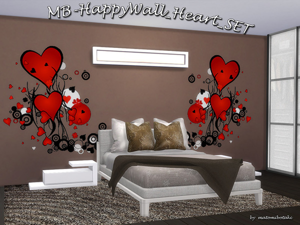 Sims 4 MB Happy Wall Heart set by matomibotaki at TSR