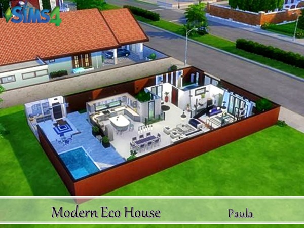 Sims 4 Modern Eco House by PaulaBATS at TSR