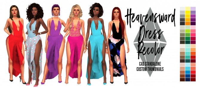 Sims 4 Heavensward Dress Recolor by Sympxls at SimsWorkshop