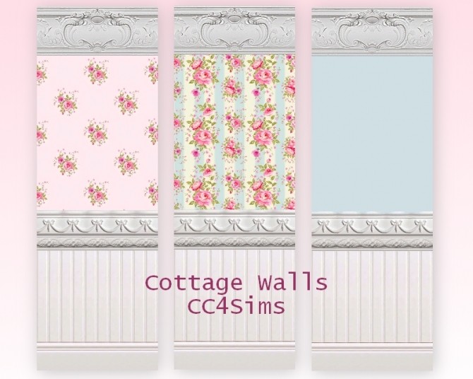 Sims 4 Cottage walls by Christine at CC4Sims