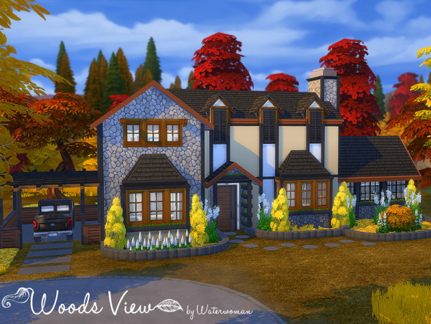 Sims 4 Woods View house by Waterwoman at Akisima