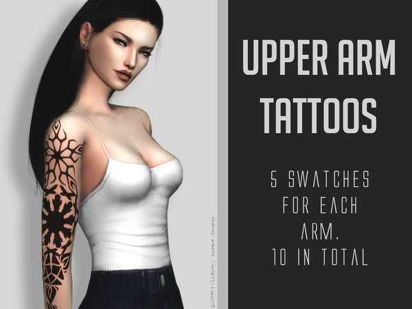 Sims 4 Upper Arm Tattoos by zombie potatoes at TSR
