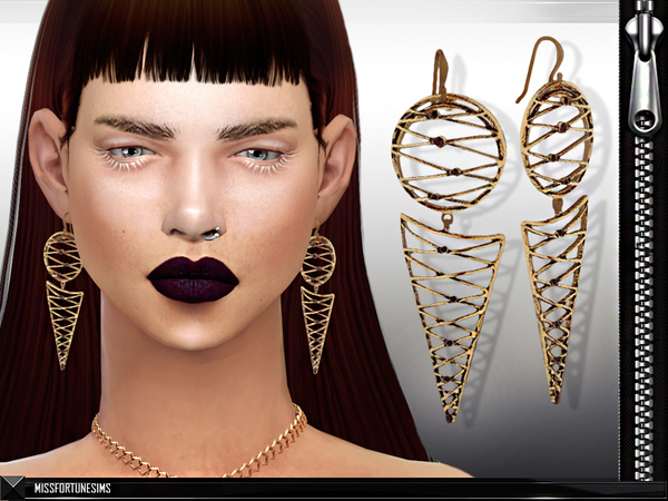 Sims 4 MFS Annie Earrings by MissFortune at TSR