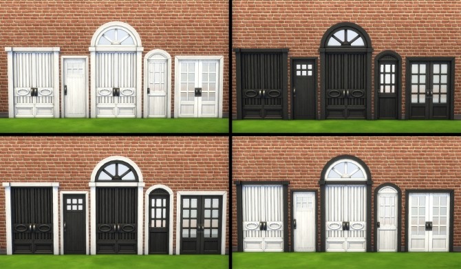 Sims 4 Recolour of the Mega door series by simsessa at Mod The Sims