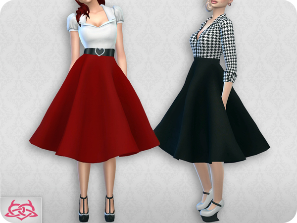 Sims 4 Vintage Basic skirt 2 by Colores Urbanos at TSR