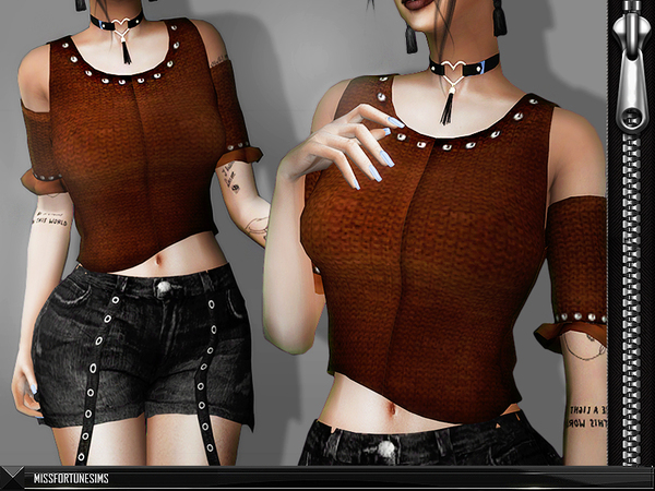 Sims 4 MFS Keiko Top by MissFortune at TSR