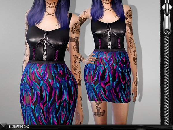Sims 4 MFS Dominique Dress by MissFortune at TSR
