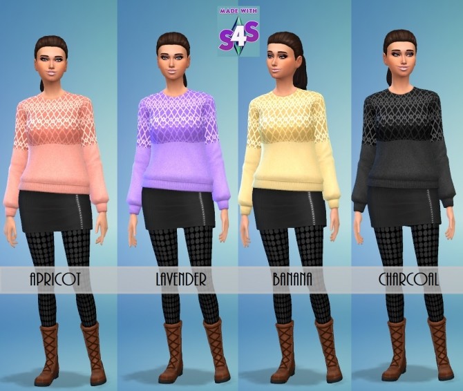 Sims 4 Knitted Sweat Top by wendy35pearly at Mod The Sims