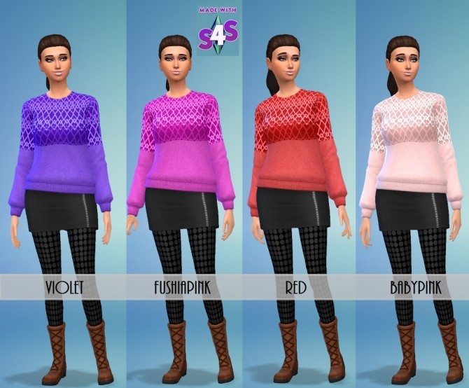 Sims 4 Knitted Sweat Top by wendy35pearly at Mod The Sims