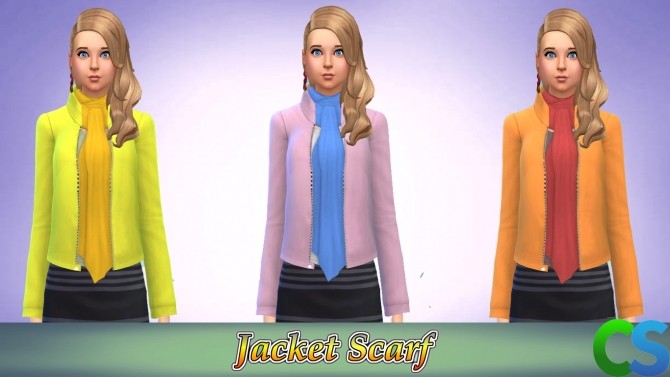 Sims 4 Jacket Scarf by cepzid at SimsWorkshop