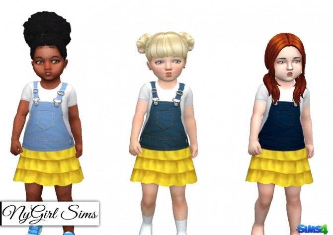 Sims 4 Denim Overall Dress with Skirt at NyGirl Sims