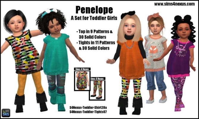 Penelope set top and tights by SamanthaGump at Sims 4 Nexus » Sims 4 ...