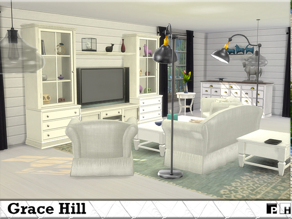 Sims 4 Grace Hill house by Pinkfizzzzz at TSR