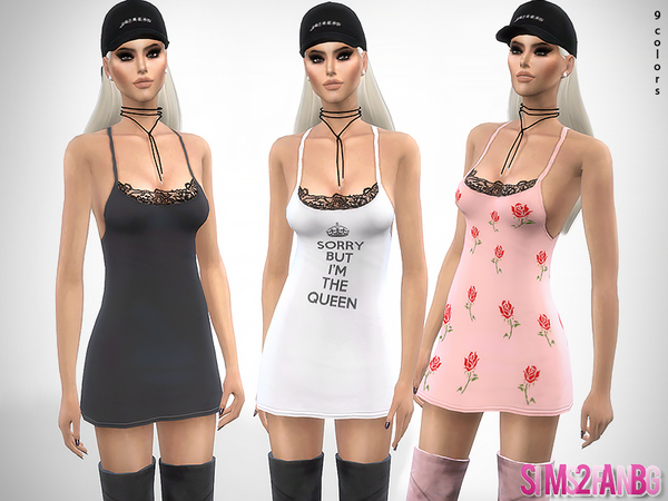 Sims 4 341 Mini Dress With Lace Details by sims2fanbg at TSR