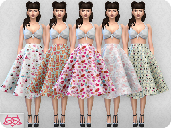 Sims 4 Vintage Basic skirt 2 RECOLOR 4 by Colores Urbanos at TSR