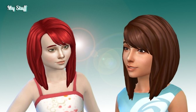 Sims 4 Ellie Hair for Girls at My Stuff