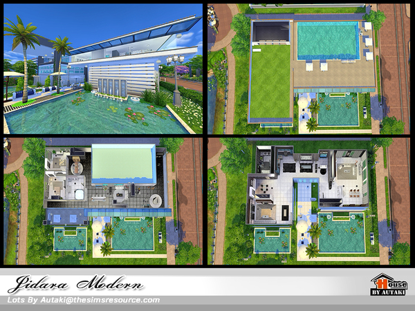 Sims 4 Jidara Modern house by autaki at TSR