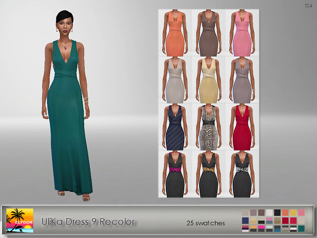 Sims 4 UliKa Dress 9 Recolor at Elfdor Sims