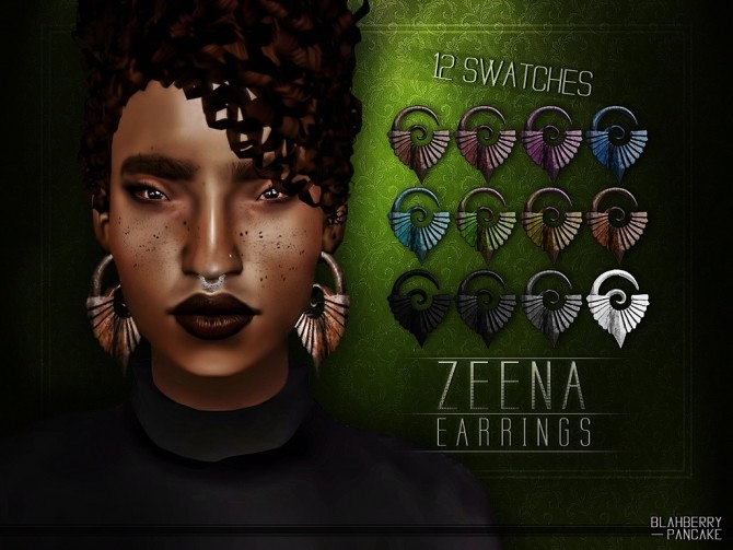 Sims 4 Zeena earrings at Blahberry Pancake