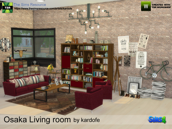 Sims 4 Osaka Living room by kardofe at TSR