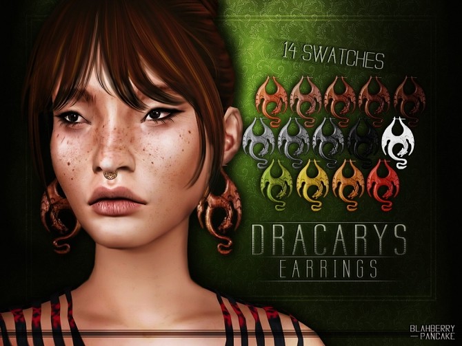 Sims 4 Dracarys earrings at Blahberry Pancake