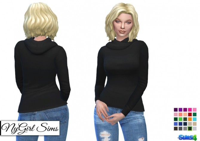 Sims 4 Hooded Long Sleeve Tee at NyGirl Sims