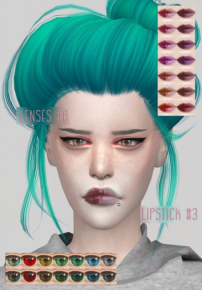 Sims 4 Lenses #6 and lipstick #3 at Magic bot
