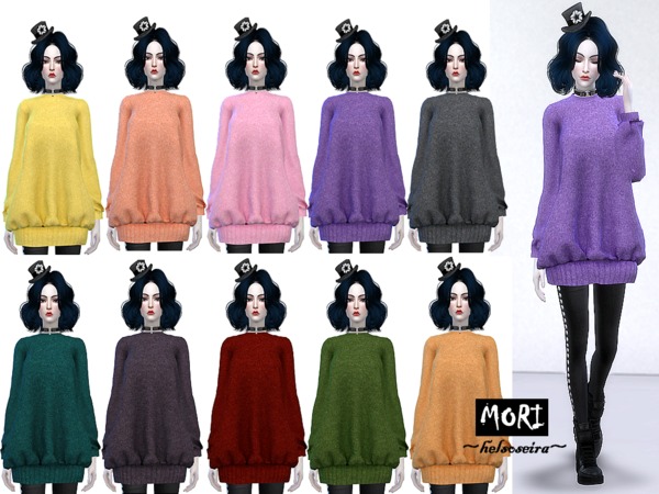 Sims 4 MORI Oversized Sweater by Helsoseira at TSR