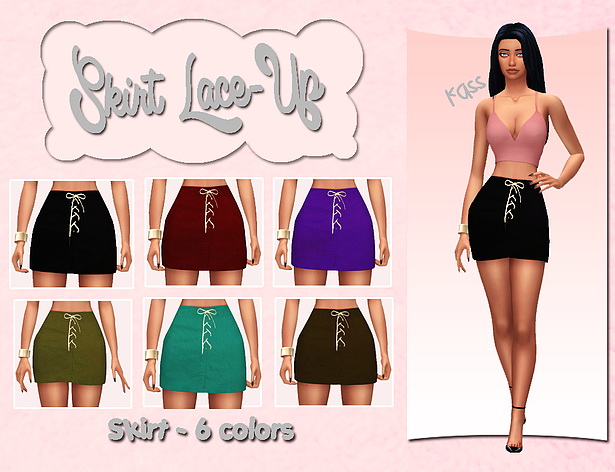 Sims 4 Lace up skirt at Kass