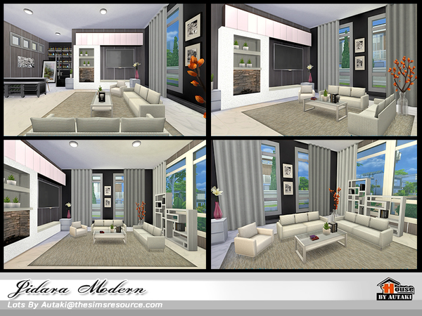 Sims 4 Jidara Modern house by autaki at TSR