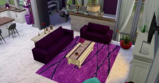 Sims 4 Purple livingroom NSBC by Dyokabb at Les Sims4