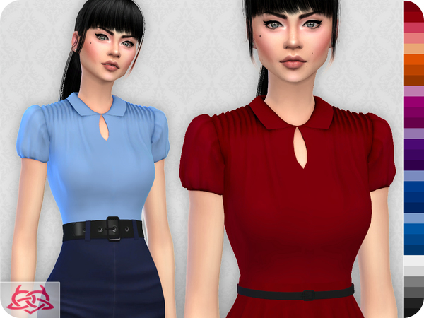 Sims 4 The Vanora Blouse by Colores Urbanos at TSR