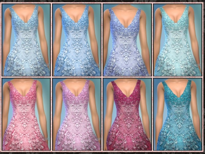 Sims 4 Tear Drop Gown at 5Cats