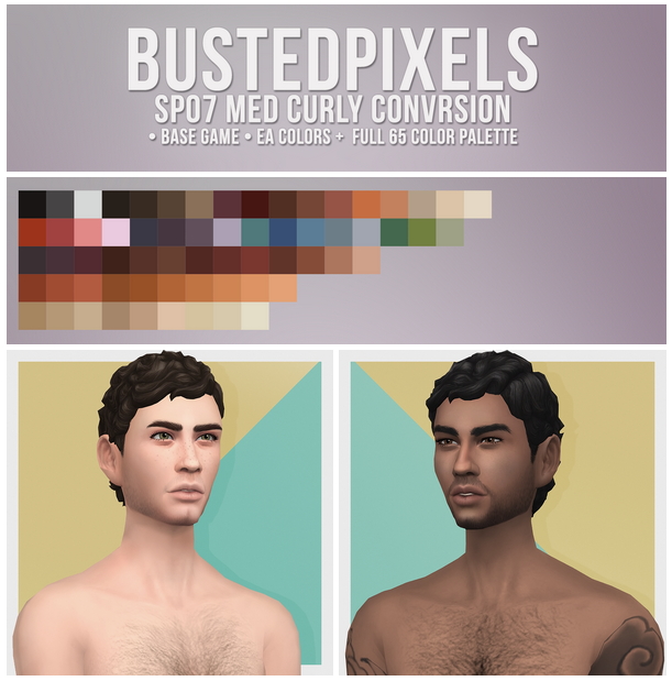 Sims 4 SP07 Medium Curly Male Hair Conversion at Busted Pixels