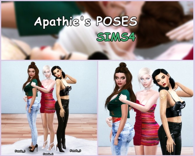 Sims 4 Group POSE PACK at Apathie