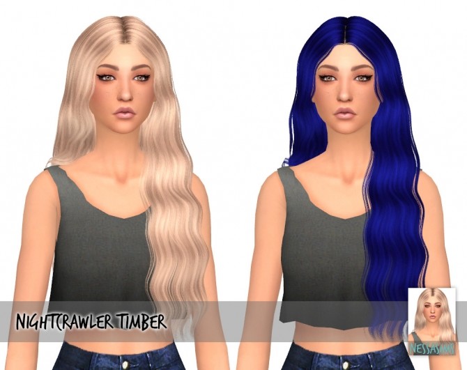 Sims 4 Nightcrawler Timber hair retexture at Nessa Sims