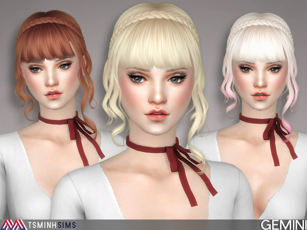 Sims 4 Gemini Hair 44 by TsminhSims at TSR