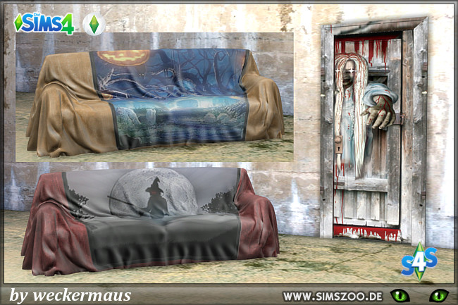Sims 4 Halloween sofa by weckermaus at Blacky’s Sims Zoo