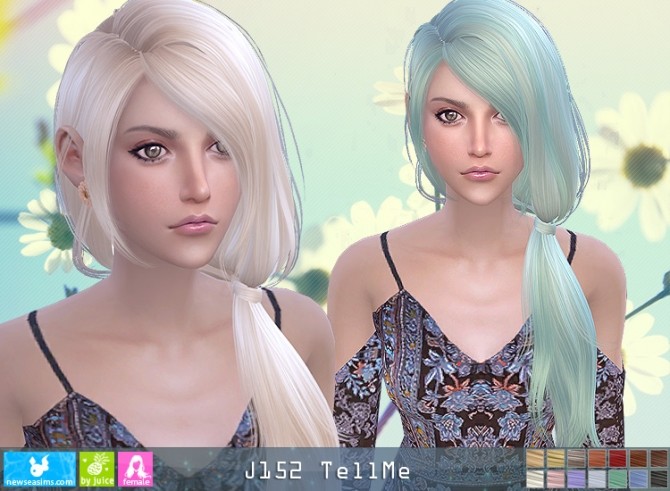 Sims 4 J152 TellMe hair (pay) at Newsea Sims 4