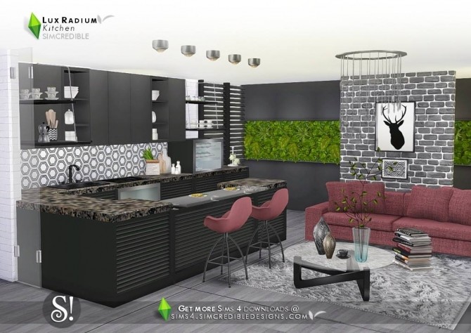 Sims 4 Lux Radium Kitchen at SIMcredible! Designs 4