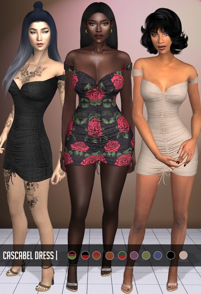 Sims 4 Cascabel Dress at Vittler Universe