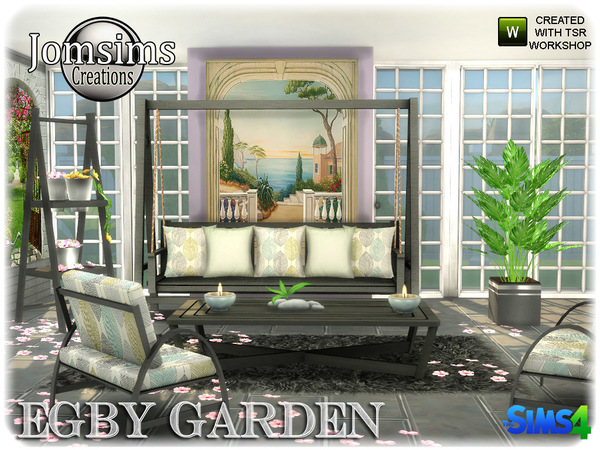 Sims 4 Egby garden set by jomsims at TSR