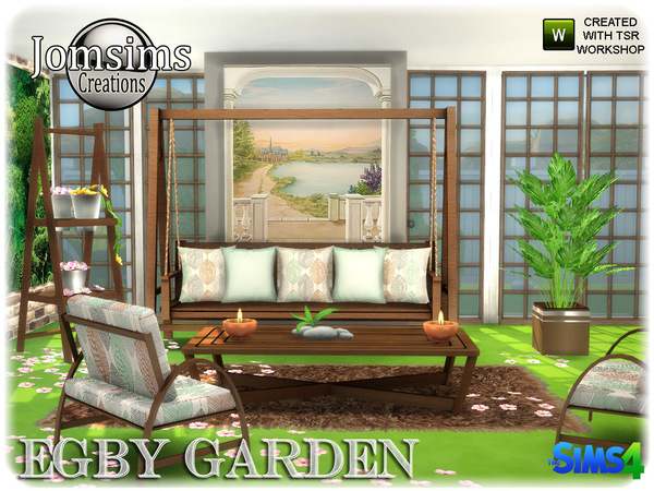 Sims 4 Egby garden set by jomsims at TSR