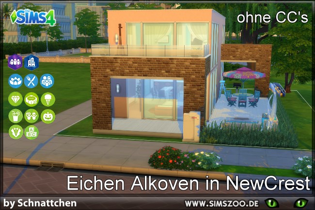 Sims 4 Oak alcove house by Schnattchen at Blacky’s Sims Zoo