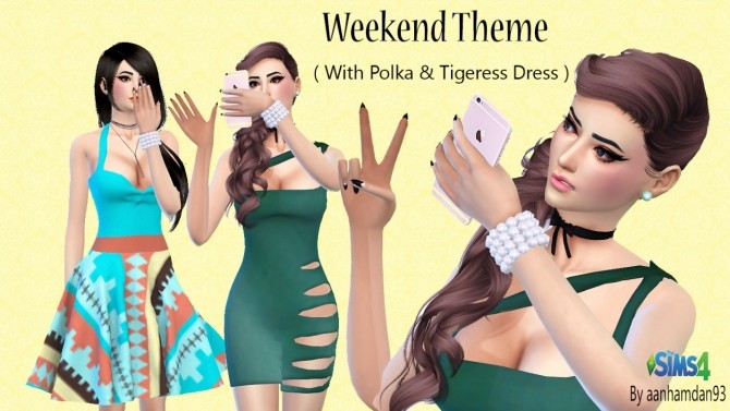 Sims 4 Weekend Theme With Polka & Tigeress Dress at Aan Hamdan Simmer93