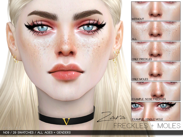 Sims 4 Zara Freckles + Moles N09 by Pralinesims at TSR