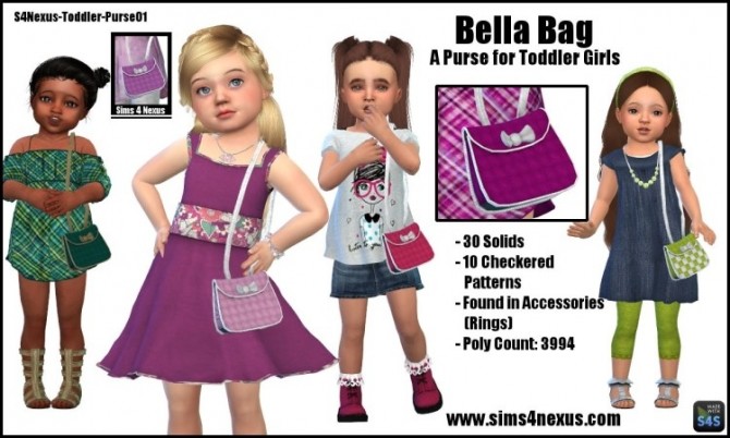 Sims 4 Bella Bag by SamanthaGump at Sims 4 Nexus