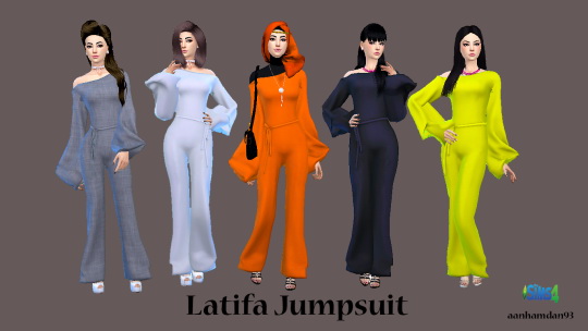 Sims 4 Latifa Jumpsuits at Aan Hamdan Simmer93