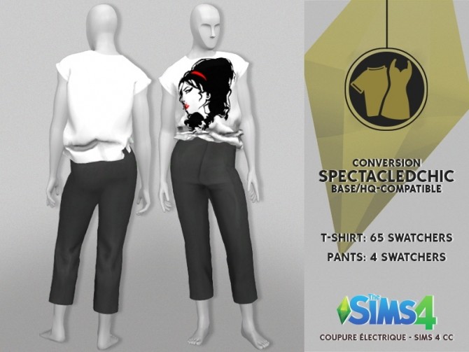 Sims 4 SPECTACLEDCHICs top conversion at REDHEADSIMS