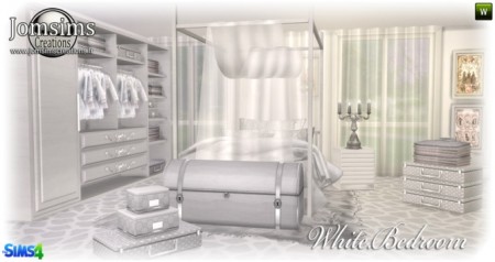 White bedroom at Jomsims Creations » Sims 4 Updates